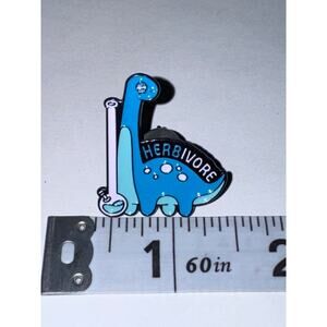 Herbivore 420 Friendly Pipe Bong Blue Dinosaur Pin Brooch